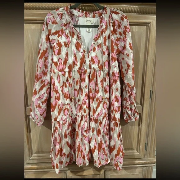 Jessica Simpson Pink and White Patterned Dress - Picture 1 of 3